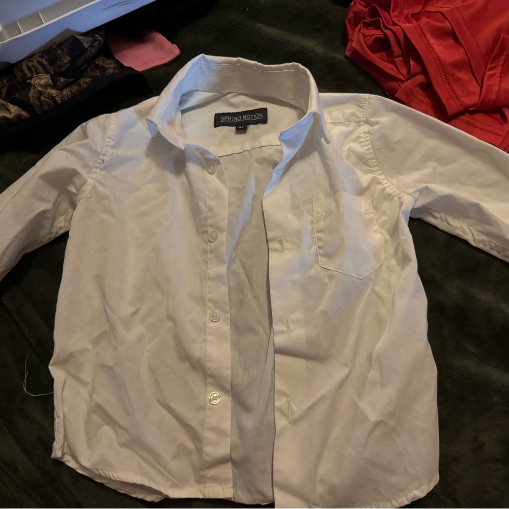 Kids White Button Down Shirt